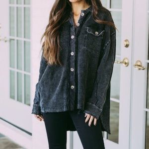 Oli & Hali Black Waffle Top